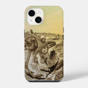 Vintage Science Fiction Aliens Planet Construction iPhone 14 Case