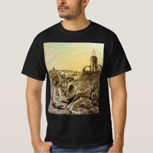 Vintage Science Fiction Aliens Planet Construction T-Shirt