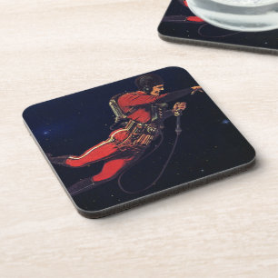 Vintage Science Fiction Astronaut in Outer Space Coaster
