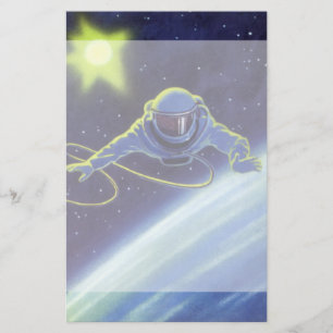 Vintage Science Fiction Astronaut on a Space Walk