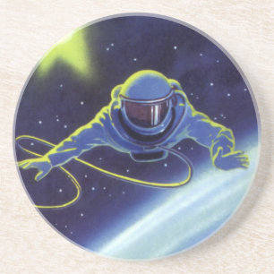 Vintage Science Fiction Astronaut on a Space Walk Coaster