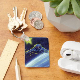 Vintage Science Fiction Astronaut on a Space Walk Key Ring