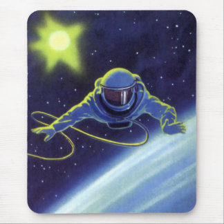Vintage Science Fiction Astronaut on a Space Walk Mouse Mat