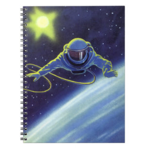 Vintage Science Fiction Astronaut on a Space Walk Notebook