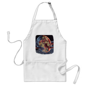 Vintage Science Fiction Astronaut Rocket Spaceship Standard Apron