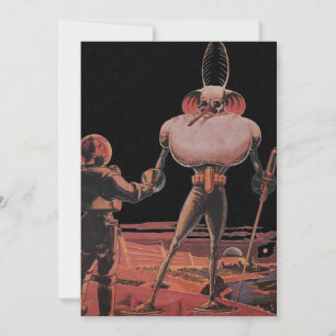 Vintage Science Fiction Astronaut Shake Hand Alien