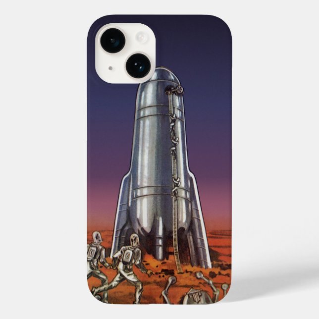 Vintage Science Fiction, Astronauts Beetle Aliens Case-Mate iPhone Case (Back)