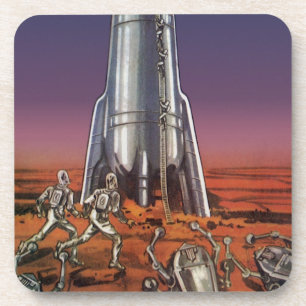 Vintage Science Fiction, Astronauts Beetle Aliens Coaster