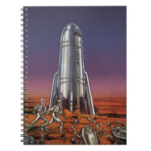Vintage Science Fiction, Astronauts Beetle Aliens Notebook