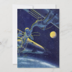 Vintage Science Fiction Astronauts in Outer Space