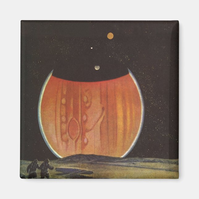 Vintage Science Fiction, Astronauts on Ganymede Magnet (Front)