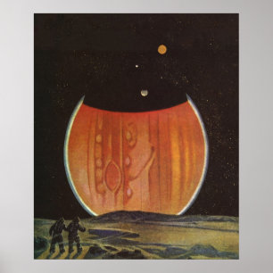 Vintage Science Fiction, Astronauts on Ganymede Poster