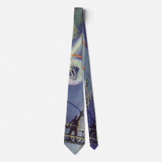 Vintage Science Fiction Astronauts on Rocket Ship Tie