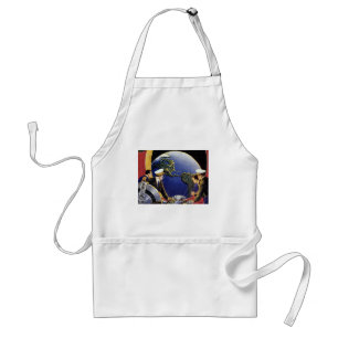 Vintage Science Fiction Astronauts Orbiting Earth Standard Apron