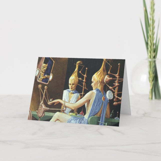 Vintage Science Fiction Beauty Salon Spa Manicures Card (Front)