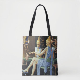 Vintage Science Fiction Beauty Salon Spa Manicures Tote Bag