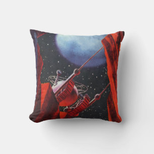 Vintage Science Fiction, Canyon Space Moon Rover Cushion
