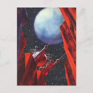 Vintage Science Fiction, Canyon Space Moon Rover Postcard
