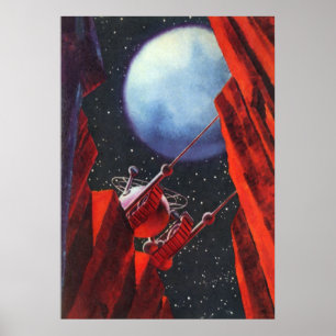 Vintage Science Fiction, Canyon Space Moon Rover Poster