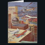 Vintage Science Fiction City, Victorian Steam Punk<br><div class="desc">Vintage illustration steam punk Victorian Science Fiction futuristic city image. The urban metropolis city of Paris,  France in the future with flying cars,  helicopters and planes for travel and transportation. This steampunk scene includes buildings and the Seine river in the background.</div>