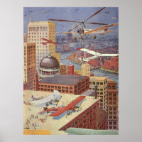 Vintage Science Fiction City, Victorian Steam Punk