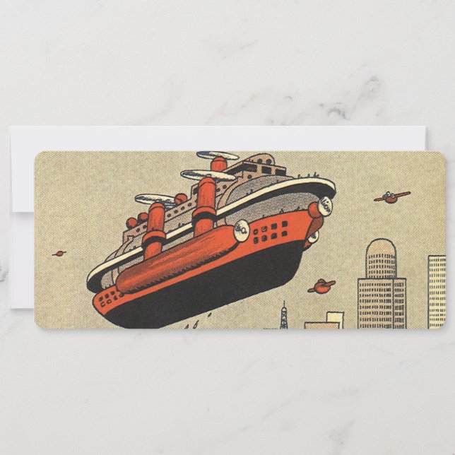 Vintage Science Fiction Cruise Ship Helicopter (Front)