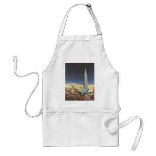 Vintage Science Fiction Desert Planet with Rockets Standard Apron