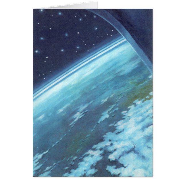 Vintage Science Fiction, Earth at Night with Stars (Front)