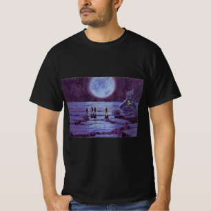 Vintage Science Fiction Earth Rover Aliens on Moon T-Shirt