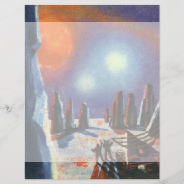 Vintage Science Fiction Foreign Planet with Aliens (Front)