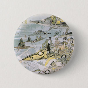 Vintage Science Fiction Futuristic Cars, Taxi Cabs 6 Cm Round Badge