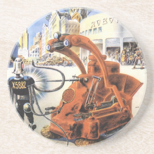 Vintage Science Fiction Futuristic City Alien Wars Coaster