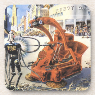 Vintage Science Fiction Futuristic City Alien Wars Coaster