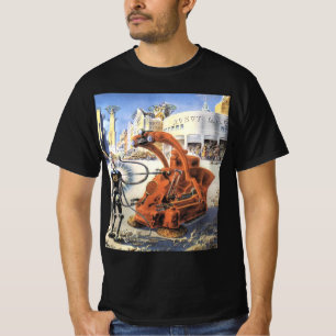 Vintage Science Fiction Futuristic City Alien Wars T-Shirt