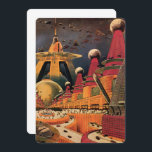 Vintage Science Fiction Futuristic City Invitation<br><div class="desc">Click the "customise" button to access the design tools to change the background colour and add your own custom text! Many font styles to choose from! Vintage illustration travel and transportation science fiction image featuring a classic comic book retro sci fi urban setting with a city of the future. The...</div>