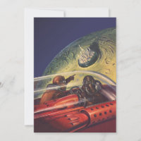 Vintage Science Fiction, Futuristic City on Moon