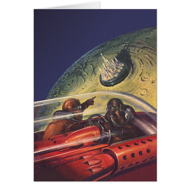 Vintage Science Fiction, Futuristic City on Moon (Front)