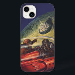 Vintage Science Fiction, Futuristic City on Moon Case-Mate iPhone 14 Plus Case<br><div class="desc">Vintage illustration travel and transportation science fiction image featuring a classic comic book retro sci fi outer space and planets image of astronauts or aliens travelling in a spaceship flying over a futuristic metropolis on the moon.</div>