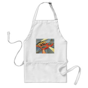 Vintage Science Fiction Futuristic Flying Car Standard Apron