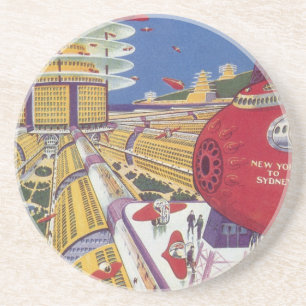 Vintage Science Fiction, Futuristic New York City Coaster