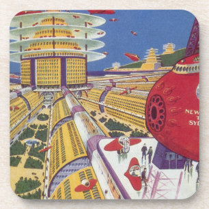 Vintage Science Fiction, Futuristic New York City Coaster