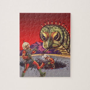 Vintage Science Fiction Giant Centipede Insect War Jigsaw Puzzle