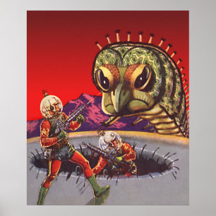 Vintage Science Fiction Giant Centipede Insect War Poster