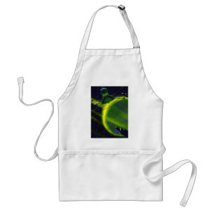 Vintage Science Fiction Green Planet w Spaceship Standard Apron