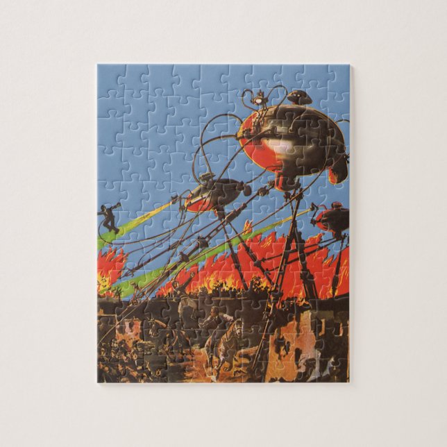 Vintage Science Fiction HG Wells War of the Worlds Jigsaw Puzzle (Vertical)