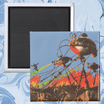 Vintage Science Fiction HG Wells War of the Worlds Magnet<br><div class="desc">Vintage illustration Science Fiction design featuring a battle scene from War of the Worlds. The War of the Worlds is a science fiction novel by H. G. Wells first published as a magazine series and then as a book in 1898.</div>
