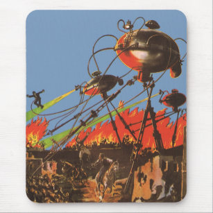 Vintage Science Fiction HG Wells War of the Worlds Mouse Mat