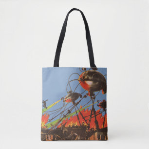 Vintage Science Fiction HG Wells War of the Worlds Tote Bag