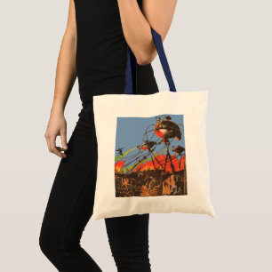 Vintage Science Fiction HG Wells War of the Worlds Tote Bag