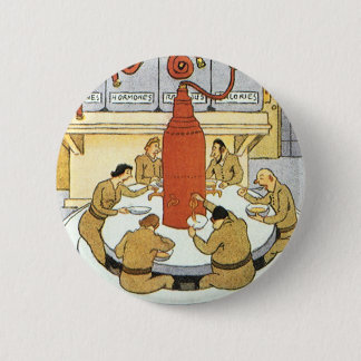 Vintage Science Fiction, Labratory Scientists Eat 6 Cm Round Badge
